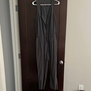 Prana Charcoal Button-Front Jumpsuit
